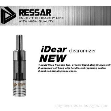 Ressar Idear Clearomizer Dual Coil Bottom Coil Top Fill